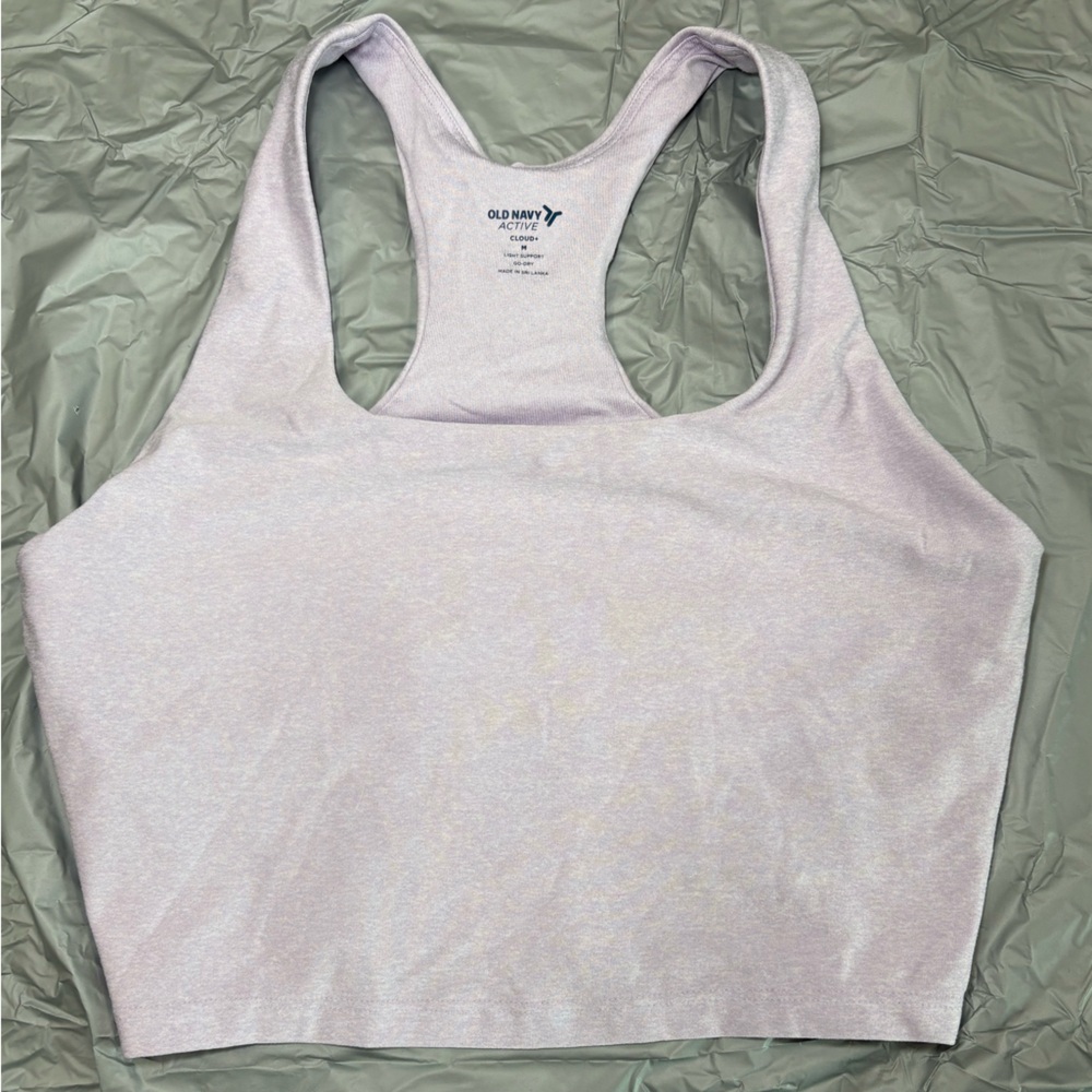 $25 Old Navy Active Light Support Go Dry Lavender Sports Racerback Bra Size M